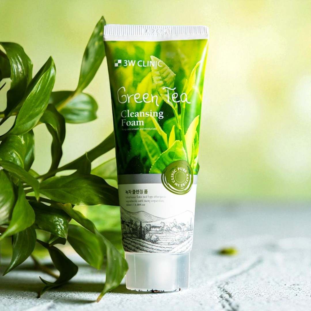 3w clinic green tea foam cleansing - 100ml