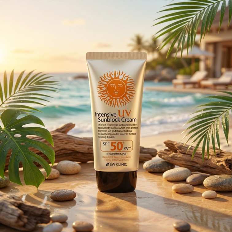 3w clinic intensive Uv sunblock cream spf50 Pa+++ - 70ml