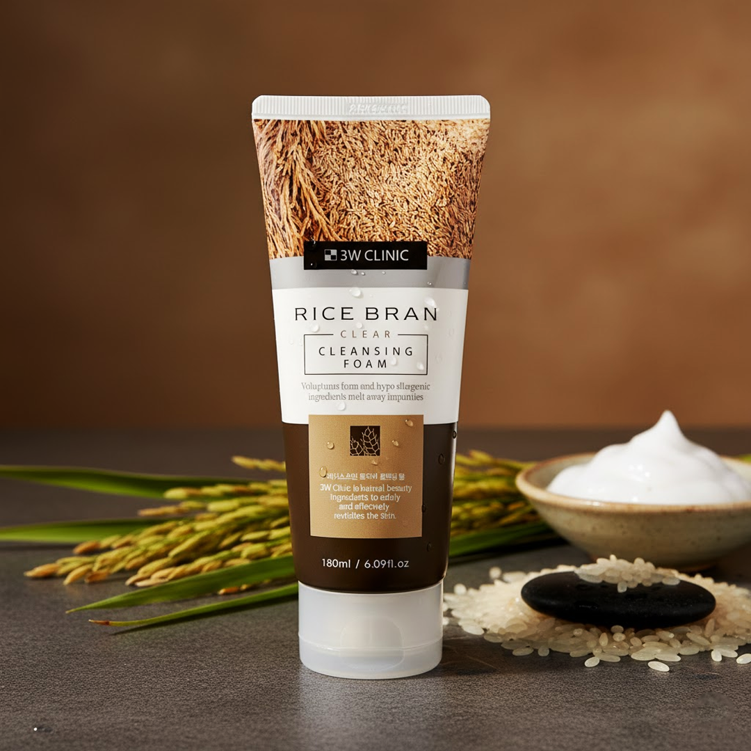 3w Clinic Rice Bran Clear Cleansing Foam - 180ml