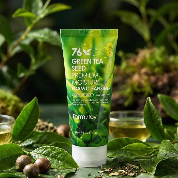 Farmstay 76 Green Tea Seed Premium Moisture Cleansing Foam - 100ml