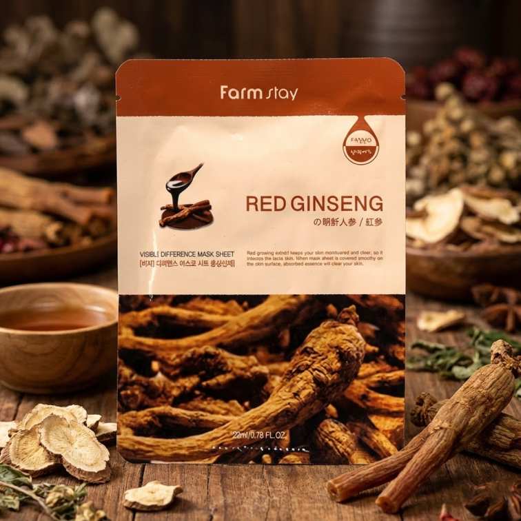 Farmstay Visible Difference Mask Sheet (Red ginseng) - 23ml