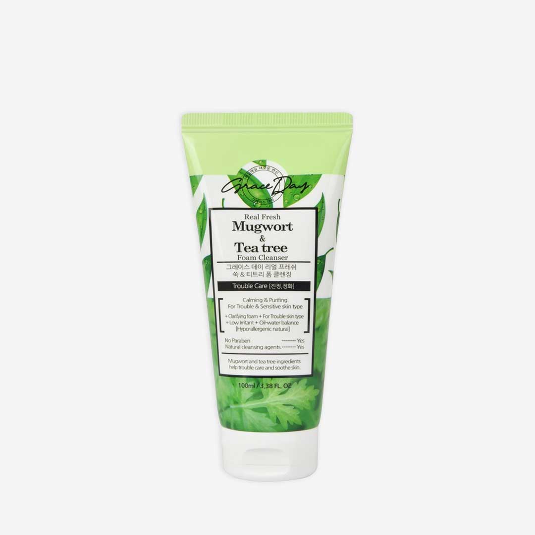 Grace day Real Fresh Mugwort &amp; Tea Tree Foam Cleanser - 100ml