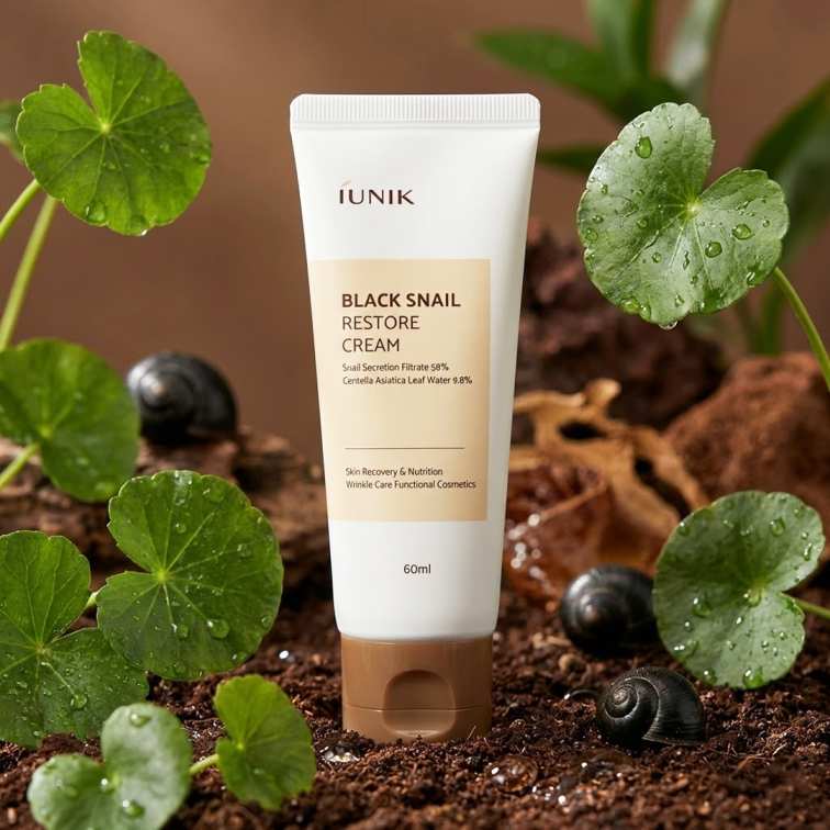 Iunik black Snail Restore Cream - 60ml