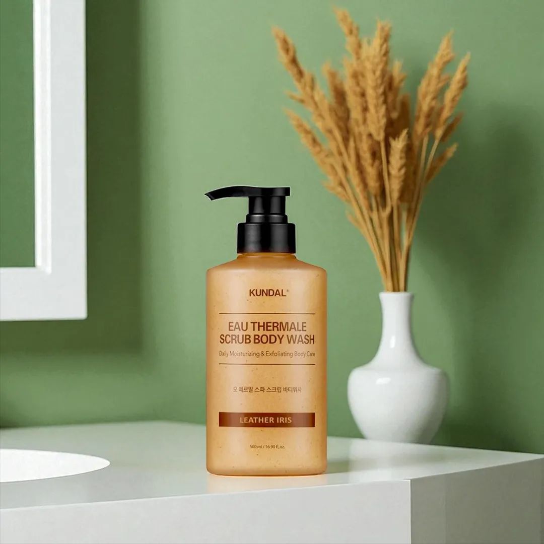 Kundal Eau Thermale Scrub Body Wash (Leather Iris) - 500ml
