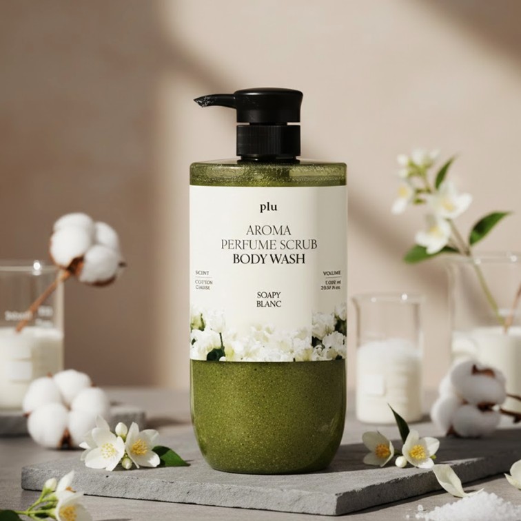 Plu Aroma Perfume Scrub Body Wash (Soapy Blanc) -1000ml