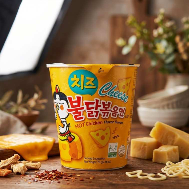 Samyang Cheese HOT Chicken Flavor Ramen Noodles Cup - 70g