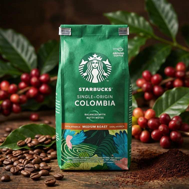 Starbucks 7 Blanced With Nutty Notes Single - Origin Colombia Coffee - 200g