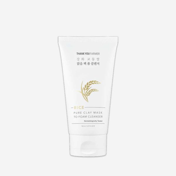 Thank you farmer rice pure clay mask to foam cleanser - 150ml